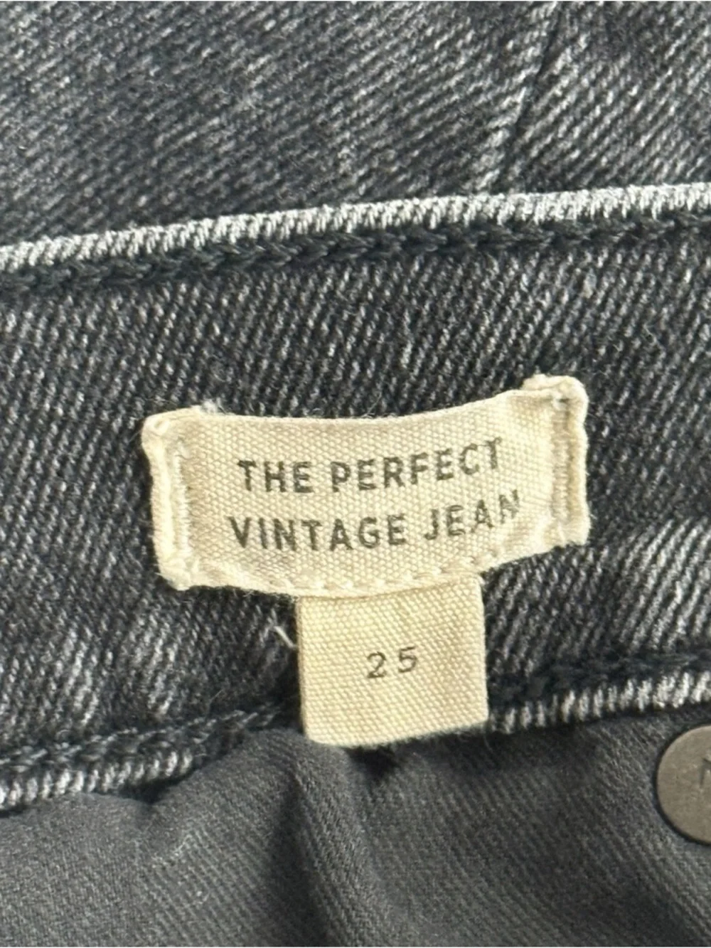 Madewell Perfect Vintage Jeans Black High Rise Straight Leg Women’s 25
